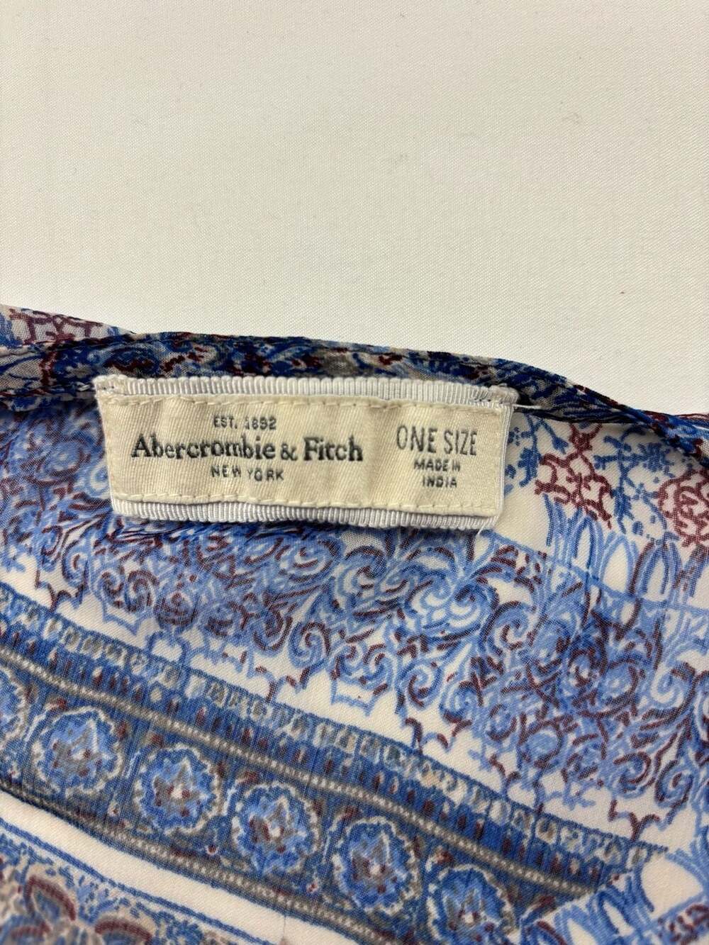 Abercrombie & Fitch Blue Paisley Print Sheer Tiered Kimono - Picture 6 of 8